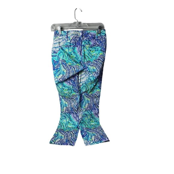 Lilly Pulitzer Columbo Blue Green Purple Pants Ladies Size 00 - Picture 2 of 6